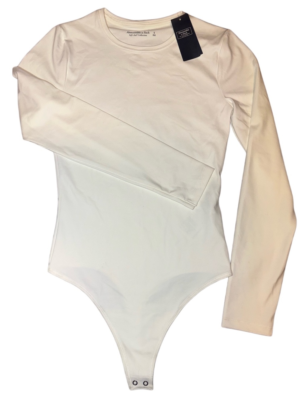 Abercrombie & Fitch White Long-Sleeve Bodysuit